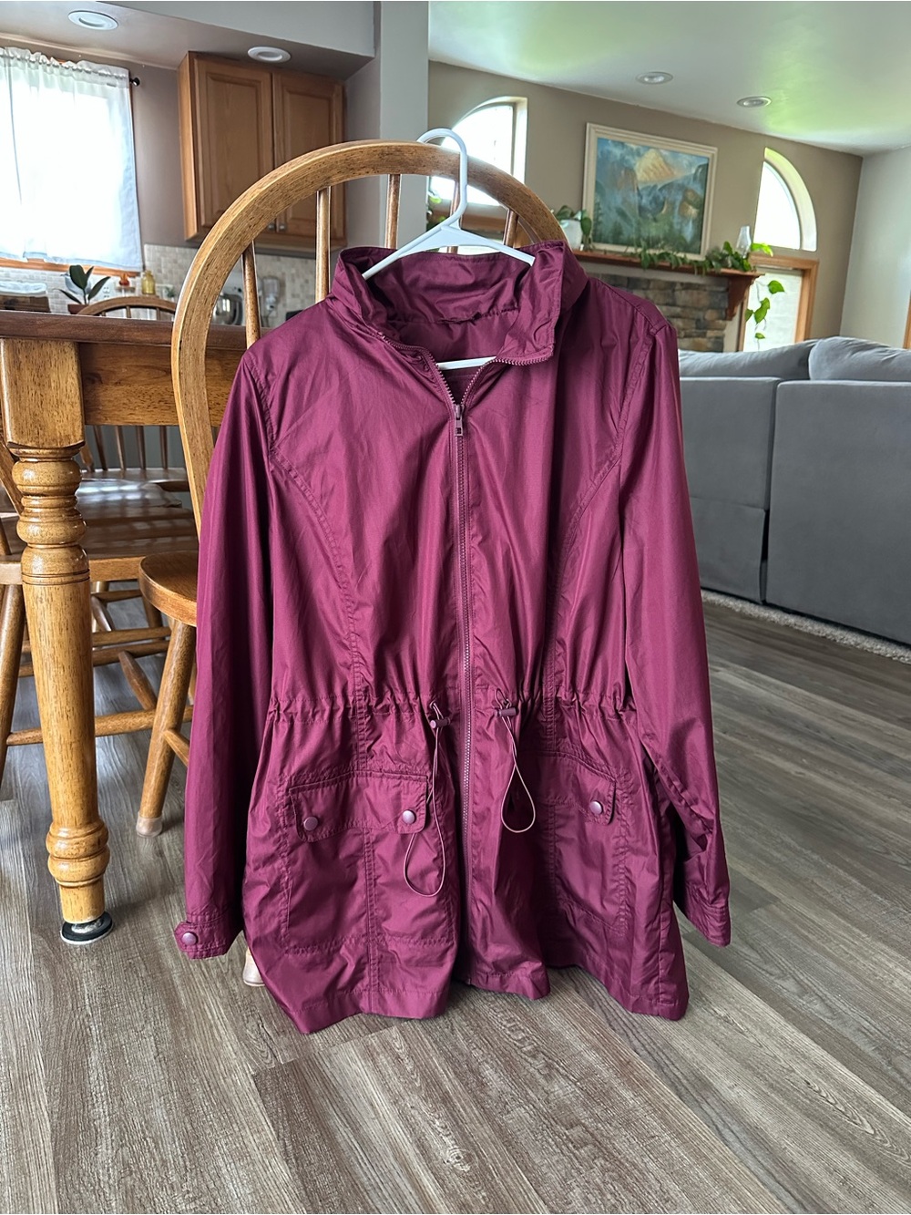 St. John's Bay Maroon Packable Waterproof Jacket